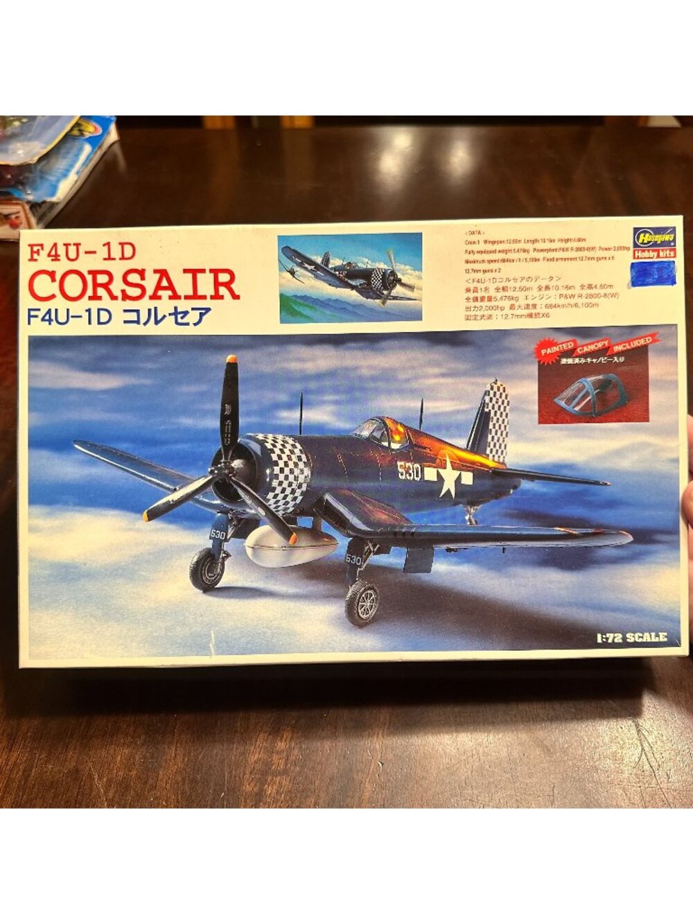 F4U-1D Corsair 1/72 Scale Model Kit By Hasegawa Hobby Kits